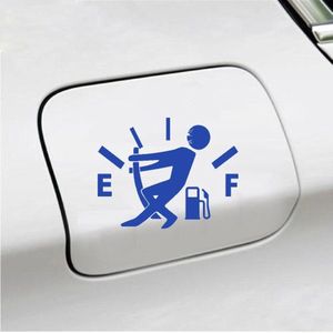 Bumpersticker - Tank Bijna Leeg - Man - 10x12,Bumpersticker - Blauw