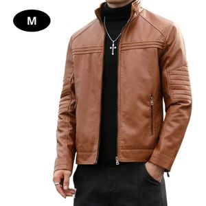 Bovista Leren Jas - Leather Jacket - Lederen Jas - Bomberjack - Pilotenjack - Blazer - Biker - Motorjas - Motormuis - Heren - Bruin S