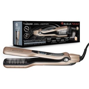 Stoomstijltang Titanium Zwevende Platen - Ultra-krachtige Stoom - XL Reservoir 40 ml - Afneembare Kam - Alle Haartypes