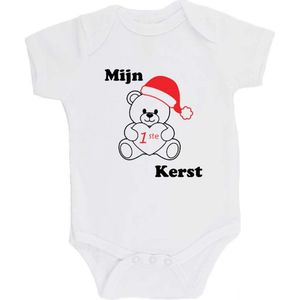 100% katoenen Romper ""Mijn 1ste Kerst"" Kerst Eerste Kerst Kerst Eerste Kerstmis Nieuwjaar Unisex Katoen Wit/zwart/rood 56/62