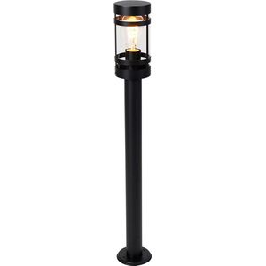 QAZQA gleam - Moderne Dimbare LED Smart Staande Buitenlamp | Staande Lamp voor buiten incl. wifi met Dimmer - 1 lichts - H 80 cm - Zwart - Buitenverlichting