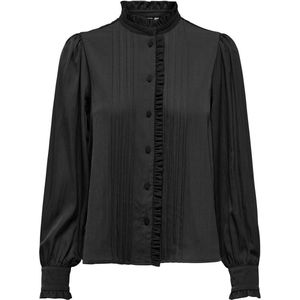 Only Blouse Onlsara Haylee Ls Pleat Shirt Wvn 15308453 Black Dames Maat - XS