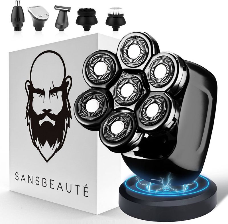 Sansbeauté - SkullSharp PRO - Scheerapparaat - Draadloos - 6-in-1 - Elektrisch