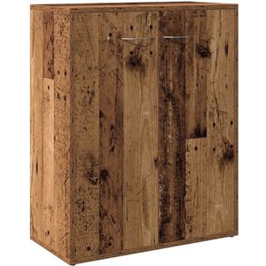 vidaXL - Dressoir - 60x30x75 - cm - bewerkt - hout - oud - houtkleurig