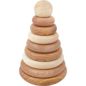 Wooden Story Wooden Stacking Toy | Houten Stapeltoren | Houten Puzzel Ringtoren Naturel