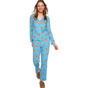 Trendyol Witte 100% Katoenen Patroon Shirt-Broek Gebreide Pyjamaset Thmaw24Pt00002
