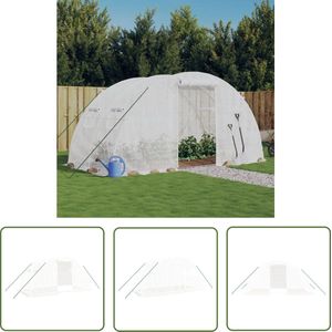 The Living Store Tuinkas met stalen frame 8 m² 4x2x2 m - Broeikas - Greenhouse - Plastic Serre - Tuingereedschap - Moestuintjes