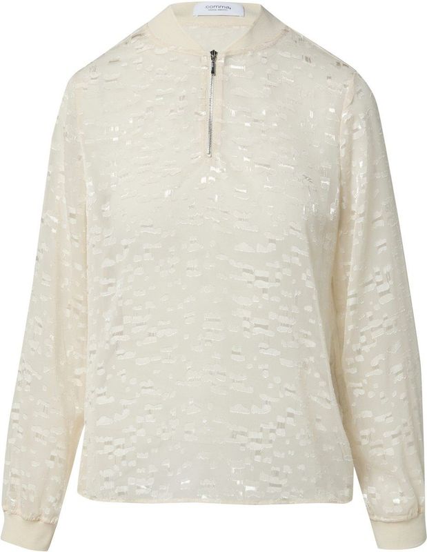 comma casual identity - Blouse - Crème - Blouseshirt - Lange Mouw