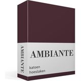 Ambiante Cotton Uni - Hoeslaken - Lits-jumeaux - 180x210/220 cm - Dark Red
