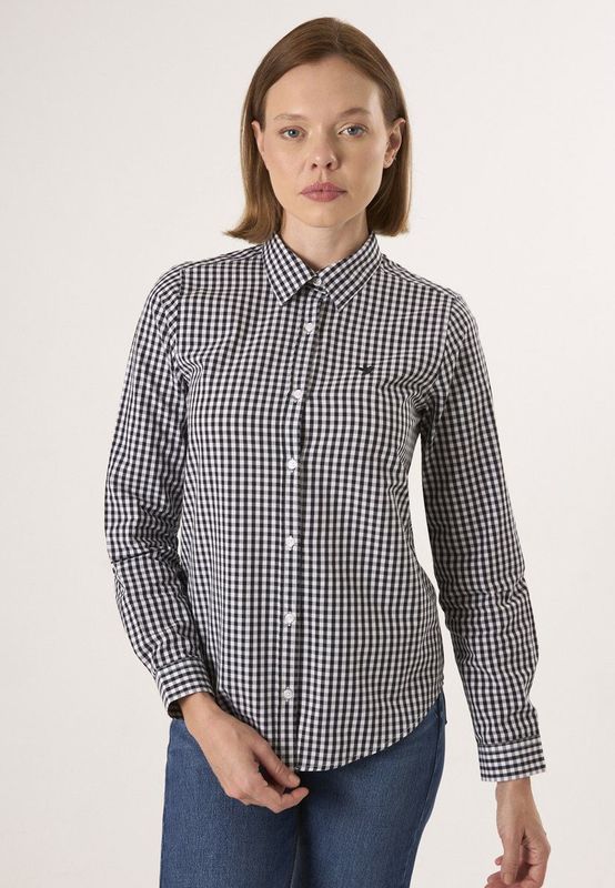 Felix Hardy - Geruit Overhemd - Zwart - 100% Katoen Dames