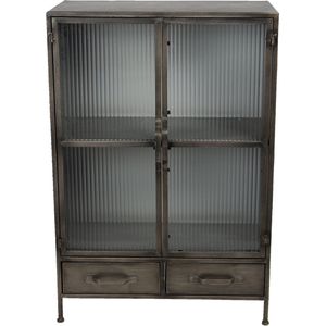 Clayre & Eef Vitrinekast 60x29x89 cm Bruin Ijzer Rechthoek Opbergkast