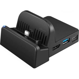 DrPhone NSD3 - TV Docking Station - Geschikt voor N-Switch / OLED – Oplaadstation HDMI – Oplader USB Poorten + USB-C - Reizen - Zwart