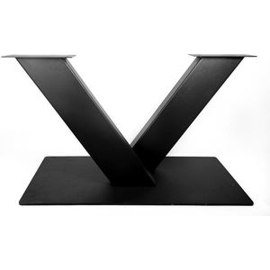 Zwarte gekruiste V tafelonderstel 73 cm (koker 20 x 10)