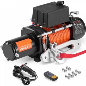 Elektrische Lier - Takel - Kabeltakel Lier - Kettingtakel - 13500LBS - 12V - Draadloze en Bedrade Afstandsbediening - IP55 Waterdicht - Aluminium Fairlead - Zwart