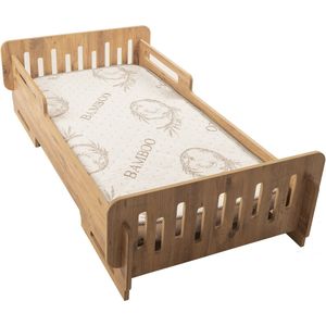 Industrial Living Kinderbed - Peuterbed 140x70cm – Houten eenpersoonsbed – Juniorbed – Peuter bed meisje / jongen – MDF - Walnoot