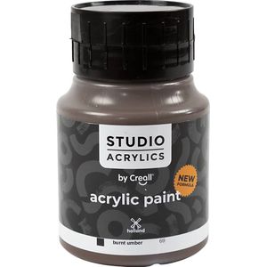 Acrylverf - Bruin Burnt Umber (#69) - Dekkend - Creall Studio - 500ml - 1 fles