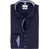 OLYMP Level 5 body fit overhemd, popeline, donkerblauw
