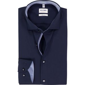 OLYMP Level 5 body fit overhemd, popeline, donkerblauw