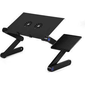 DailySupplies® Laptop Cooler - Laptop Stand - Laptop Verhoging - Standaard - Cooling Pad -Zwart met blauw