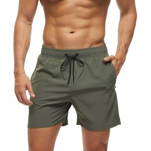 Sneldrogende Zwemshorts voor Mannen met Ritszakken, Boxer Shorts voor Strand en Zwembad