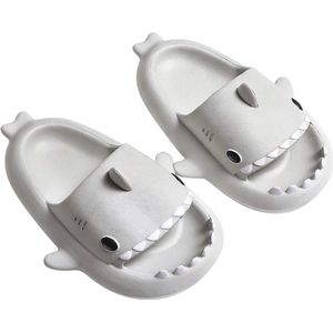 SHARKYSLIDES - JUMPYTOYS - Badslippers - Haai Slippers - Kerstcadeau - X-mas gift - Kerstmis - EVA Product - LIGHTNING GREY - Maat 42/43