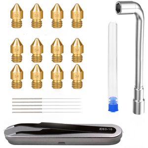 3D printer reserveonderdelen - 3D Printer Nozzles - 21-delige 3D Printer Gereedschapskit, Hexagonale Sleutel, Nozzle Reinigingsgereedschap