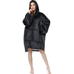 hoodie deken - cuddle hoodie - hoodie blanket - deken met mouwen - plaid met mouwen - zwart