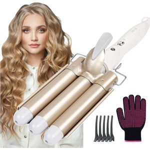 DailySupplies - Wafeltang - Goud - Voor Dik en Dun Haar - Met Handschoenen en Haarspelden