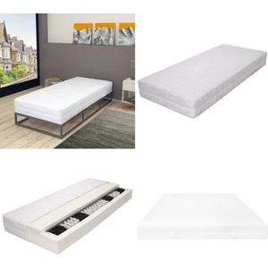 vidaXL Matras 7 Zone 20 cm pocketvering H3 90x200 cm - Matras - Matrassen - Bedmatras - Bedmatrasen