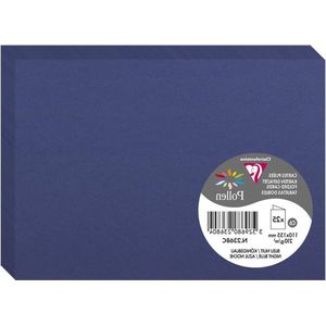 Verpakking van 25 dubbele kaarten formaat C6 11 x 155 cm 210 g/m² nachtblauw - evenementen - Pollen Premium papier