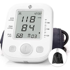 Equivera Bloeddrukmeter Bovenarm - Bloeddrukmeter Bovenarm - Bloeddrukmeter met Hartritmefunctie - Bloeddrukmeter - Blood Pressure Monitor - Bloeddrukmeter voor Thuisgebruik - Hartslagmeter - Onregelmatige Hartslag - Hartritmestoornissen Detectie