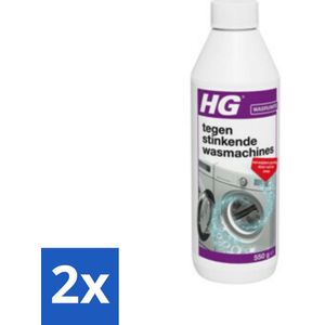 2 x HG - Tegen Stinkende Was - Verwijdert Aanslag Door Vuil & Zeep - 550 g - Wasmachine Reiniger - Wasmachine Schoonmaken - Wasmachine Geur - Wasmachine Stinkt - Wasmachine Onderhoud