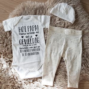 56 Newborn Baby Kleding Set tekst - Jongens en Meisjes Romper - Kraamcadeau - Babyshower Cadeau - 0-3 Maanden