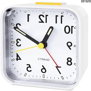 RFWR® Analoge Wekker zonder Tikken met Duidelijk Display en Snooze-Functie - Ideaal voor Diepe Slapers