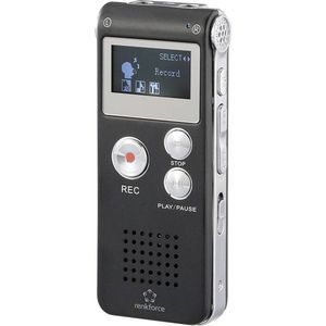 Renkforce RF-DVR-L169 Digitaal Dicteerapparaat - Zwart - ABS - Ruisonderdrukking