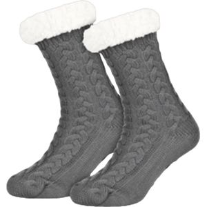 Huissokken - Huttensokken - Antislip ABS - Unisex - Grijs - Maat 35-42