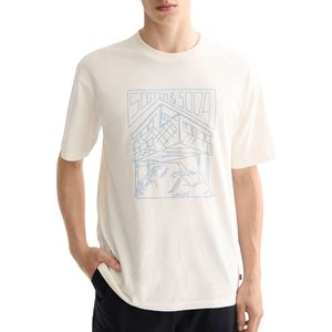 Scotch & Soda - T-shirt - Beige - Heren - Relaxed Fit
