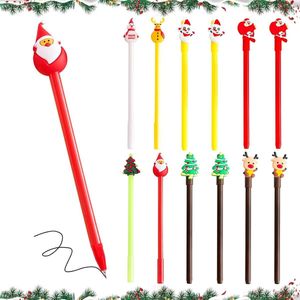 Kerstgelpen 12 stuks cartoon sneeuwpop rendier kerstboom markeerstift fineliner schetsschrijven tekening marker - kantoor schoolbenodigdheden (A) - blauw.