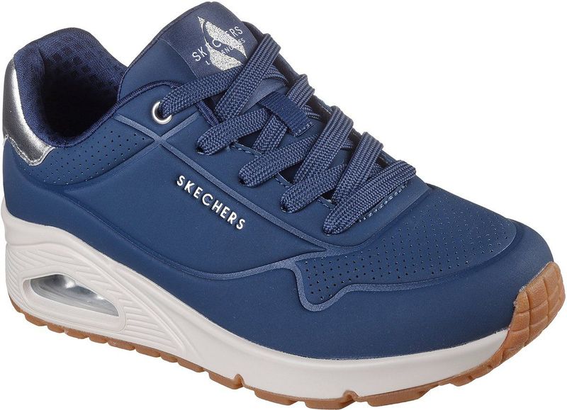 Skechers - UNO GOLDEN AIR - Vrijetijdsschoen - Navy - Lage Veterschoen met Metallic Inzet