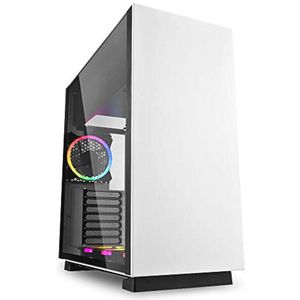 Ruime ATX Midi Tower PC Behuizing met RGB Verlichting en Glas Zijpaneel