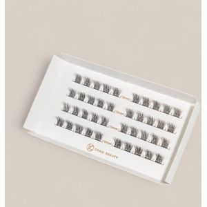 Okasi Beauty - Flawless - Premium Natural Lashes - 4 wimpersets per verpakking - 10 mm Lengte Kort - 40-cluster DIY wimperextensions - Ultradunne transparante wimperband