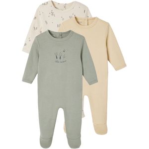 Vertbaudet - Set van 3 Slaappakjes - Biokatoen