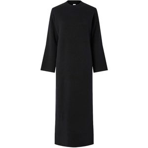 Y.A.S - YASELMA LS LONG KNIT DRESS - Gebreide Jurk - Zwart