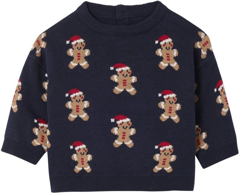 Jacquard - Kersttrui - Beige - Babyjongens