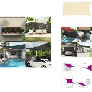 vidaXL Zonnezeil - Zonnezeilen - Zonnescherm Zeilen - Schaduw Zeilen - Zonnezeil 160 g/m² 2x3,5 m HDPE crèmekleurig