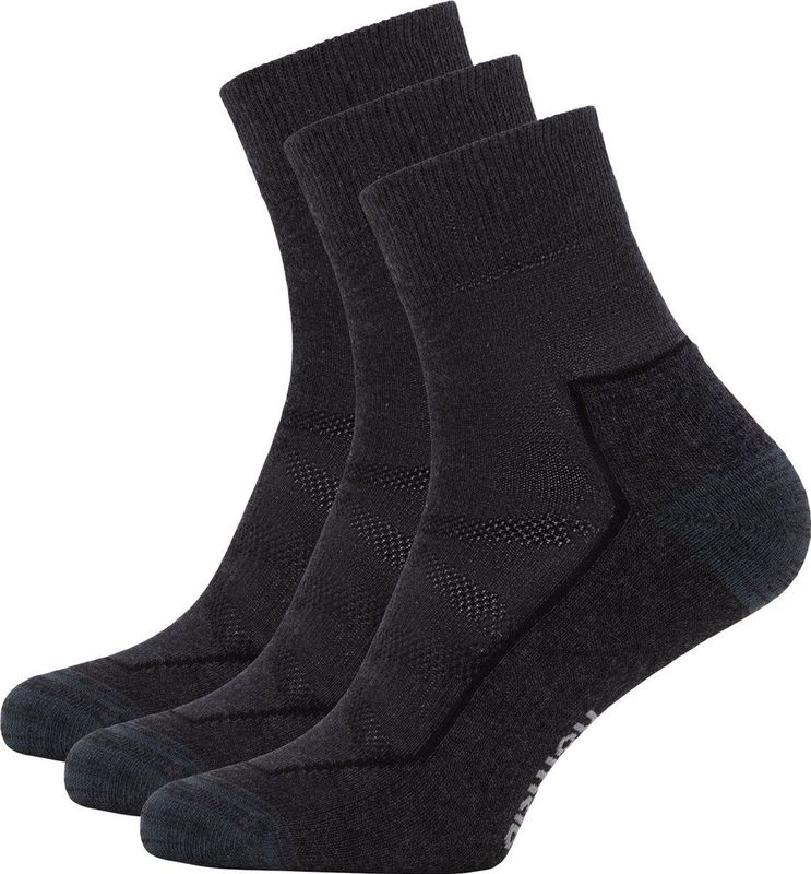 NOMAD® 3 Pack Coolmax Quarter Wandelsokken | Maat 35-38 Grijs |Medium demping | Elastische wreef band