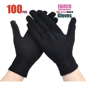 100 Stuks Zwart katoenen Handschoen Maat M, 100Pcs Black Gloves 50 Pairs Soft Cotton Gloves Coin Jewelry Silver Inspection Gloves Stretchable Lining Glove - Gloves 100% Cotton Maat M