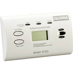 Gloria KO2D Koolmonoxidemelder werkt op batterijen Detectie van Koolmonoxide