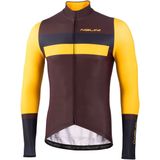 Nalini - Heren - Fietsshirt - Lange mouwen - Wielrenshirt - Najaar - Winter - STELVIO LS JERSEY - CHOCOLATE/YELLOW - M