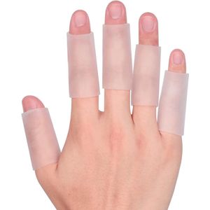 50 stuks gel vingerhoesbeschermers - Siliconen vingerhoesjes beschermen en dempen - Vingerbeschermers bieden verlichting bij kloven, likdoorns, blaren en eeltplekken op de vingers (doorzichtig)